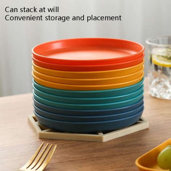 5pcs Home 6 Inch Small Dish Plastic Snack Cake Dish Dining Table Garbage Tray (Square Green) - Image 5