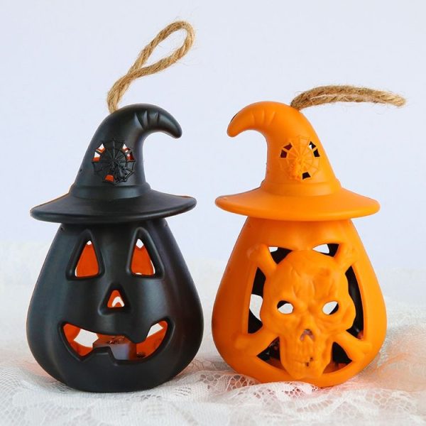 Halloween Decoration Pumpkin Lantern LED Luminous Ornaments Venue Layout Props (Orange) - Image 2