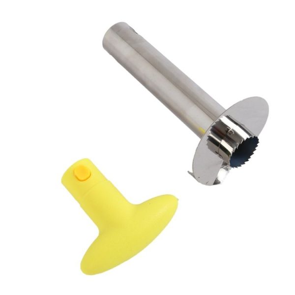 Stainless Steel Pineapple Peeler Slicers Fruit Cutter Kitchen Tools (Yellow handle) - Image 3