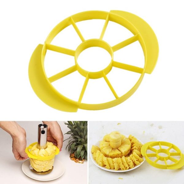 Stainless Steel Pineapple Peeler Slicers Fruit Cutter Kitchen Tools (Yellow handle) - Image 7