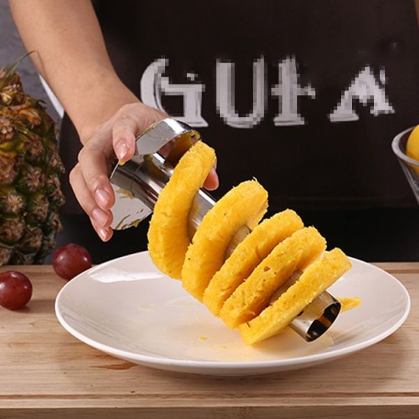 Stainless Steel Pineapple Peeler Slicers Fruit Cutter Kitchen Tools (Yellow handle) - Image 9