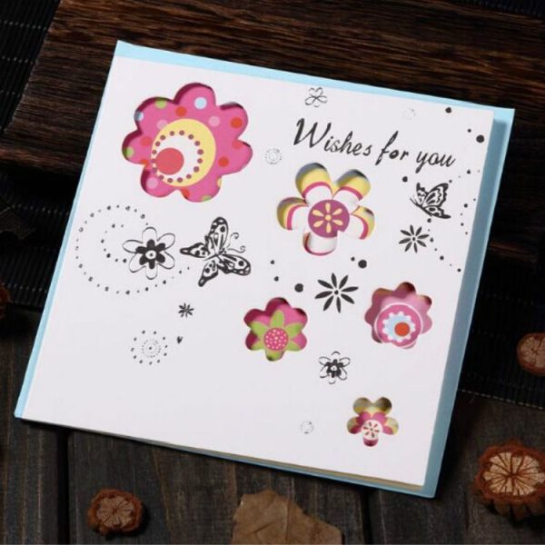 5 PCS Creative Cutout Beautiful Birthday Greeting Card (Wishes For) - Image 2