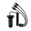 R3XK 1 In 3 Digital Display Car Charger QC3.0 Fast Charging Multifunctional Cigarette Lighter, Model: 17w (Black)
