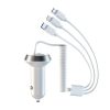R3XK 1 In 3 Digital Display Car Charger QC3.0 Fast Charging Multifunctional Cigarette Lighter, Model: 40W (White)
