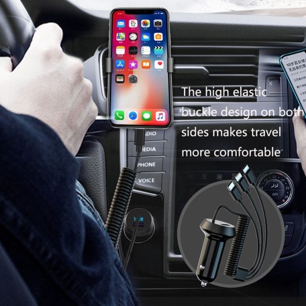 R3XK 1 In 3 Digital Display Car Charger QC3.0 Fast Charging Multifunctional Cigarette Lighter, Model: 40W (White) - Image 5