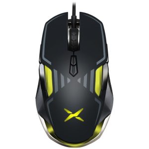 DELUX M628BU 9 Keys Ergonomic Left and Right Hand RGB Breathing Light Wired Mouse (Black)