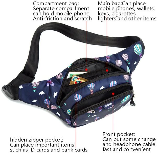 Ladies Sports Running Waist Bag Outdoor Leisure Cashier Wallet, Size: 10 inch (Brilliant Blue) - Image 5