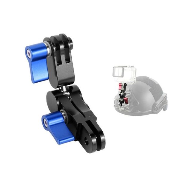 Aluminium Alloy 360 Degree Rotating Mount Adapter Adjustable Arm Connector for GoPro Hero11 Black / HERO10 Black / 9 Black / 8 Black / 7 / 6 / 5 / 5 Session / 4 Session / 4 / 3+ / 3 / 2 / 1, DJI Osmo Action and Other Action Cameras (Blue)