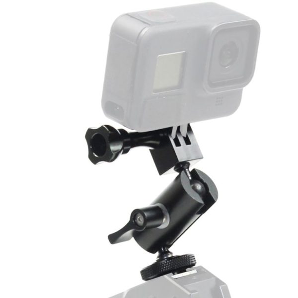 Type B Magic Arm Dual BallHead Cold Shoe 1 / 4 Inch Mount Adapter for GoPro Hero11 Black / HERO10 Black / 9 Black / 8 Black / 7 / 6 / 5 / 5 Session / 4 Session / 4 / 3+ / 3 / 2 / 1, DJI Osmo Action and Other Action Cameras