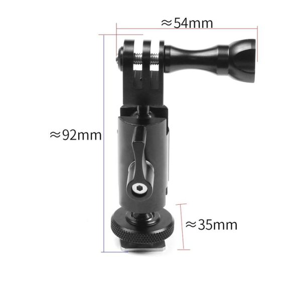 Type B Magic Arm Dual BallHead Cold Shoe 1 / 4 Inch Mount Adapter for GoPro Hero11 Black / HERO10 Black / 9 Black / 8 Black / 7 / 6 / 5 / 5 Session / 4 Session / 4 / 3+ / 3 / 2 / 1, DJI Osmo Action and Other Action Cameras - Image 3