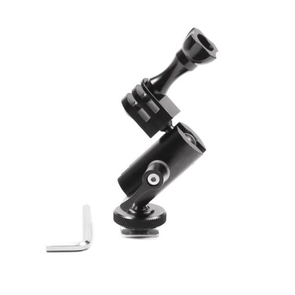 Type B Magic Arm Dual BallHead Cold Shoe 1 / 4 Inch Mount Adapter for GoPro Hero11 Black / HERO10 Black / 9 Black / 8 Black / 7 / 6 / 5 / 5 Session / 4 Session / 4 / 3+ / 3 / 2 / 1, DJI Osmo Action and Other Action Cameras - Image 4