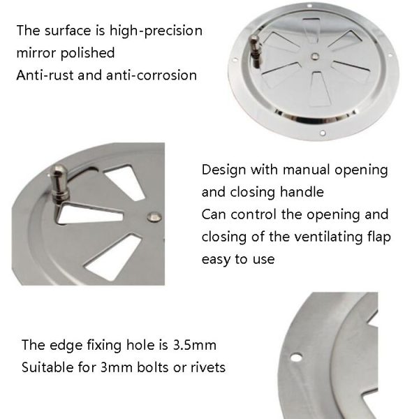 ZB1702 316 Stainless Steel Ventilation Table Opening And Closing Ventilation Panel Yacht Ride Car Motorcycle Accessories, Specification: 5 inch - Image 7