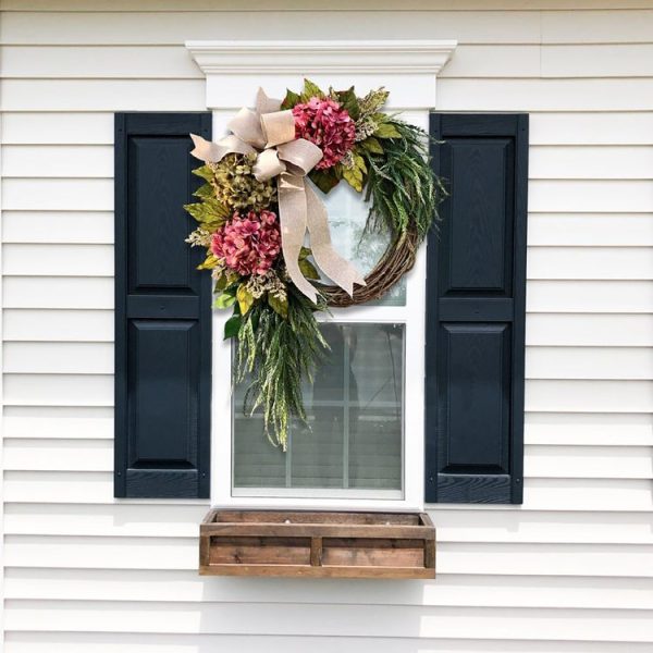 Garden Farmhouse Front Hanging Simulation Flower Ring Wreath Door Hanger - Image 3