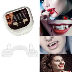 4 PCS Halloween Decoration Vampire Teeth Retractable Zombie Teeth, Packaging: Plastic Box