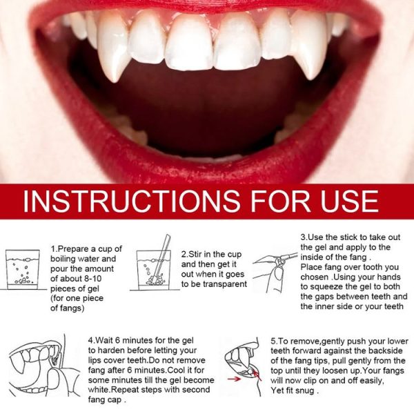 4 PCS Halloween Decoration Vampire Teeth Retractable Zombie Teeth, Packaging: Plastic Box - Image 5