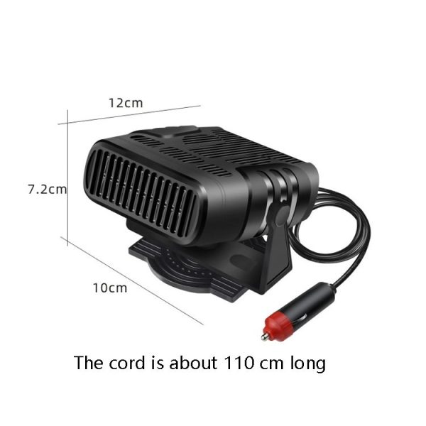 12V Black Car Heater Cold And Warm Wind Defrosting And Snow Demister - Image 3