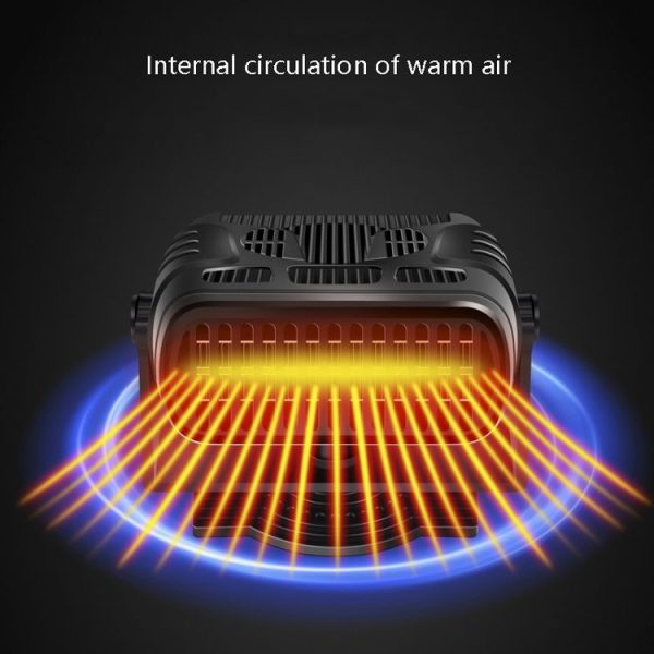 12V Black Car Heater Cold And Warm Wind Defrosting And Snow Demister - Image 4
