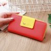 Flying Bird Two Fold Wallet Lady Long Wallet Zipper Mobile Phone Bag Large Capacity Card Holder (Red)