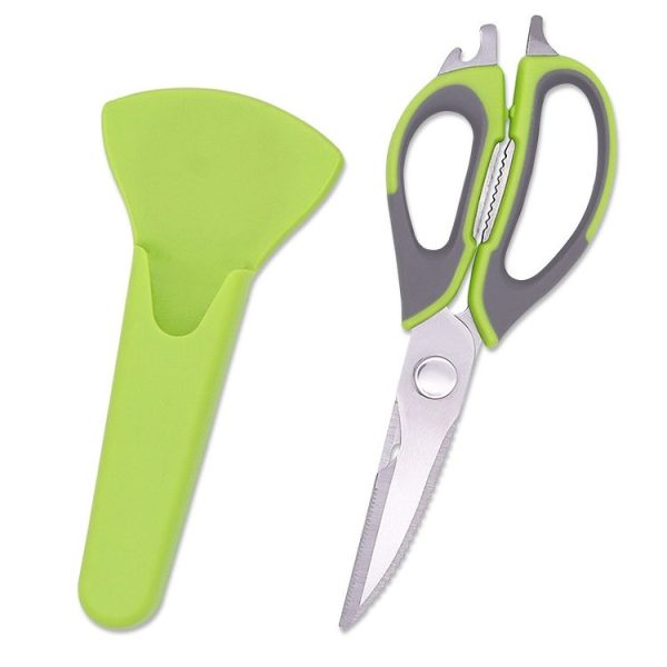With Sleeve Card Packaging Detachable Magnetic Kitchen Scissors Stainless Steel Household Kitchen Food Scissors Refrigerator Scissors, Random Color Delivery