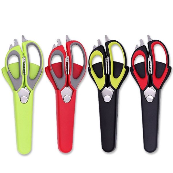 With Sleeve Card Packaging Detachable Magnetic Kitchen Scissors Stainless Steel Household Kitchen Food Scissors Refrigerator Scissors, Random Color Delivery - Image 2