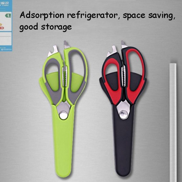 Single-cut Card Packaging Detachable Magnetic Stainless Steel Household Kitchen Food Scissors, Random Color Delivery - Image 7