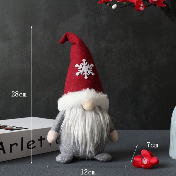 Faceless Doll With Hat Christmas Dwarf Plush Doll (Snowflake) - Image 2