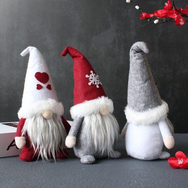 Faceless Doll With Hat Christmas Dwarf Plush Doll (Snowflake) - Image 4