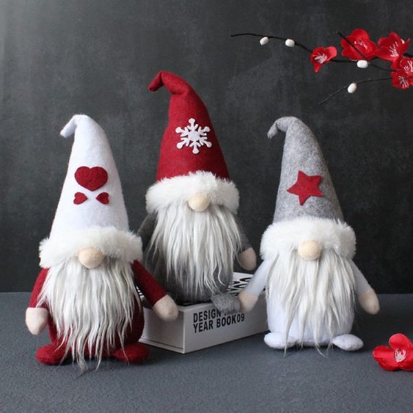 Faceless Doll With Hat Christmas Dwarf Plush Doll (Snowflake) - Image 5