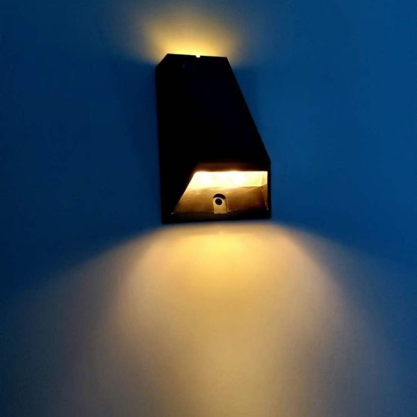 2 PCS N771 Solar Wall Light Up And Down Lights Outdoor Wall Lights Garden Light (Warm+White Light) - Image 2