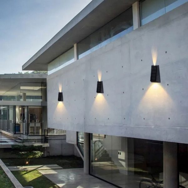 2 PCS N771 Solar Wall Light Up And Down Lights Outdoor Wall Lights Garden Light (Warm+White Light) - Image 3