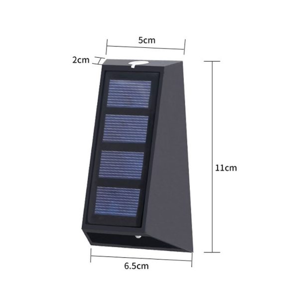 2 PCS N771 Solar Wall Light Up And Down Lights Outdoor Wall Lights Garden Light (Warm+White Light) - Image 5