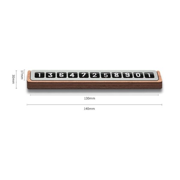 Oatsbasf 03187 Temporary Parking Phone Number Card Car Solid Wood Number Card (Wood Color) - Image 3