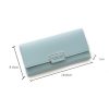 BATSIOE Women Wallet Tri-Fold Long Type Buckle Clutch Multi-Card Pocket PU Wallet (Red Wine) - Image 5