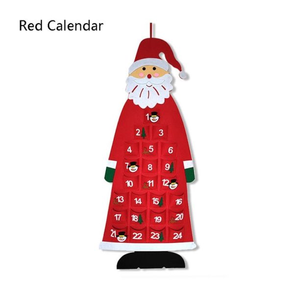 Handmade Felt Christmas Tree Decoration Children DIY Christmas Decorations, Style: Red Calendar - Image 2