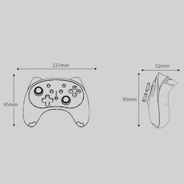 IINE Voice Wake-Up Bluetooth Handle Wireless Cat Shape Handle For Nintendo Switch (Black White) - Image 3