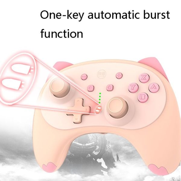 IINE Voice Wake-Up Bluetooth Handle Wireless Cat Shape Handle For Nintendo Switch (Black White) - Image 5