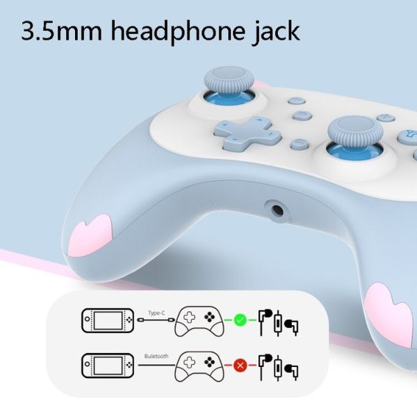 IINE Voice Wake-Up Bluetooth Handle Wireless Cat Shape Handle For Nintendo Switch (Black White) - Image 6