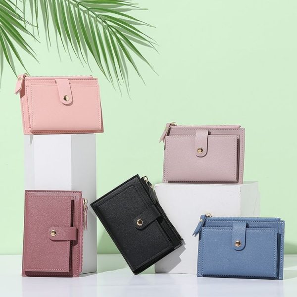 Women Short Type Wallet Thin Cute Simple Student Coin Purse (Pink) - Image 2