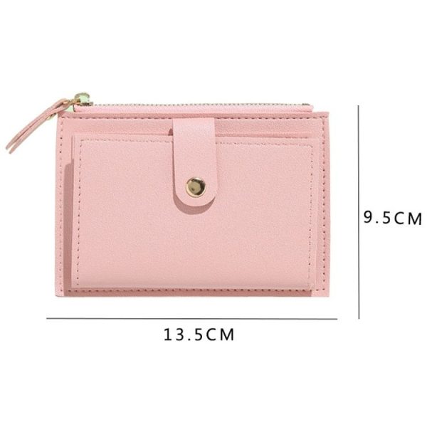 Women Short Type Wallet Thin Cute Simple Student Coin Purse (Pink) - Image 4