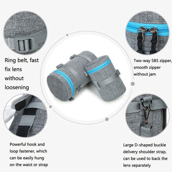 5601 SLR Lens Bag Liner Waterproof Shockproof Protection Bag, Colour: Small (Gray) - Image 6