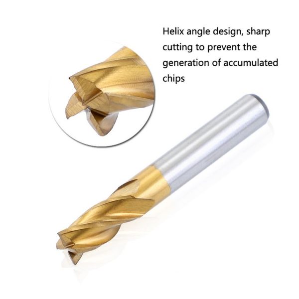7 PCS / Set High-Speed Steel And Aluminum End Face Milling Cutter With Straight Shank Titanium-Plated Milling Cutter - Image 4