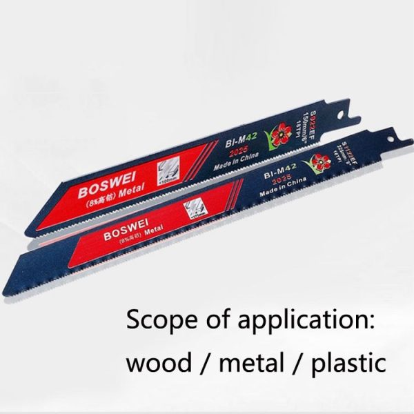 S1122EF BOSWEI Hardcore Reciprocating Saw Strip Fine Teeth Saber Saw Blade Metal Plastic Wood Bimetal Curve Saw Blade - Image 3