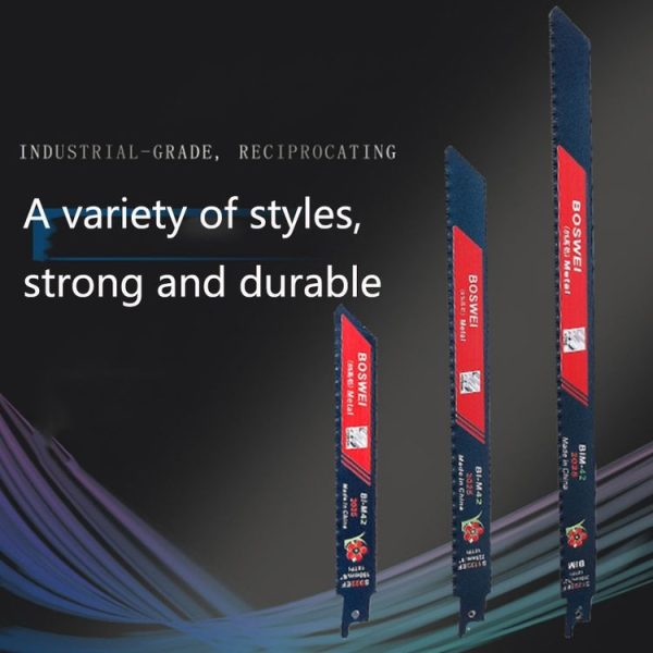 S1122EF BOSWEI Hardcore Reciprocating Saw Strip Fine Teeth Saber Saw Blade Metal Plastic Wood Bimetal Curve Saw Blade - Image 4