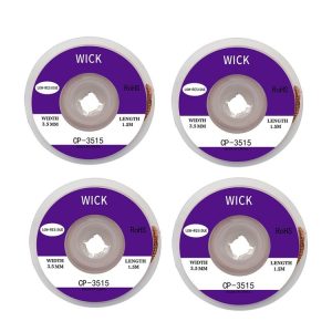 4 PCS Silk Wire Deficiency Tin With Low Residue Strip BGA To Remove Tin Welding Strip Electronic Maintenance Welding Material, Model: CP-3515 3.5mm x 1.5m