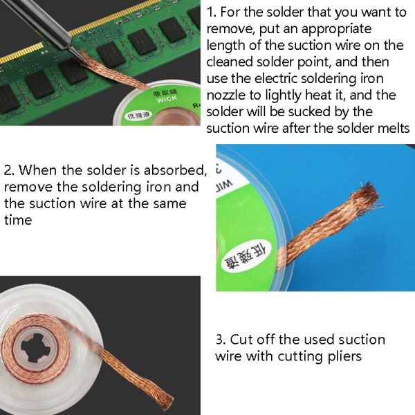 4 PCS Silk Wire Deficiency Tin With Low Residue Strip BGA To Remove Tin Welding Strip Electronic Maintenance Welding Material, Model: CP-3515 3.5mm x 1.5m - Image 7