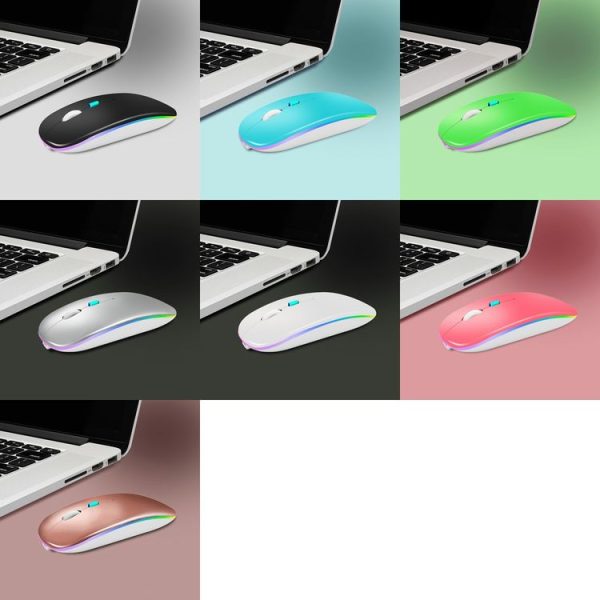 Y20 4 Keys Colorful Glow Charging Mute Mouse Notebook Game Wireless Mouse, Colour: 2.4G Version (White) - Image 2