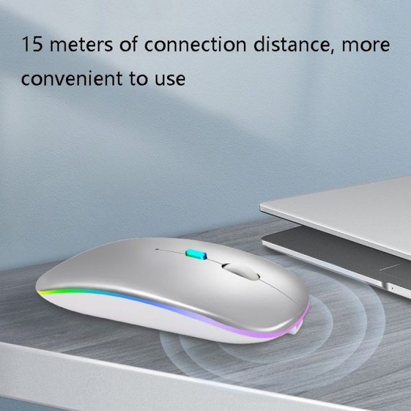 Y20 4 Keys Colorful Glow Charging Mute Mouse Notebook Game Wireless Mouse, Colour: 2.4G Version (White) - Image 3