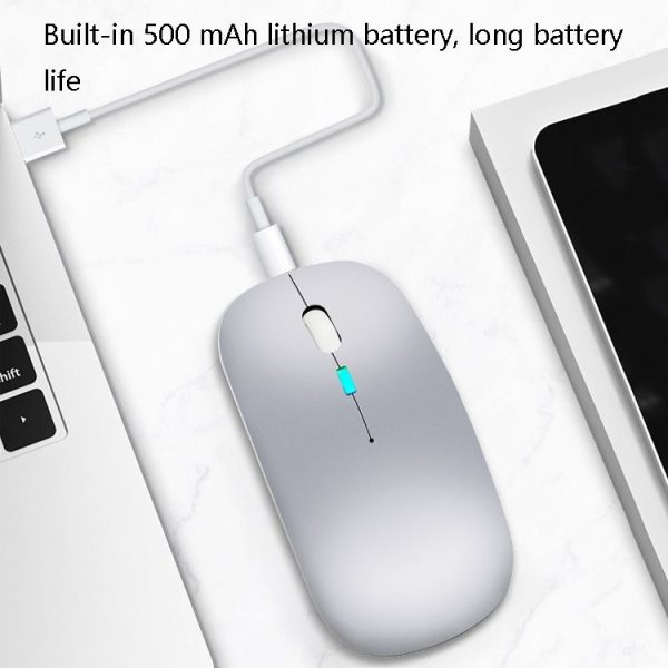 Y20 4 Keys Colorful Glow Charging Mute Mouse Notebook Game Wireless Mouse, Colour: 2.4G Version (White) - Image 6