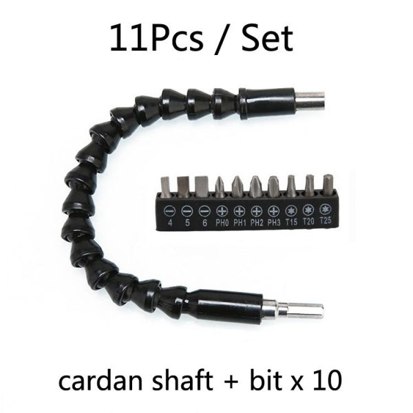 2 Sets Electric Drill Universal Coupling Sleeve Bit Set Multifunctional Flexible Shaft Electric Drill Accessory Set, Style: 11 PCS / Set - Image 2