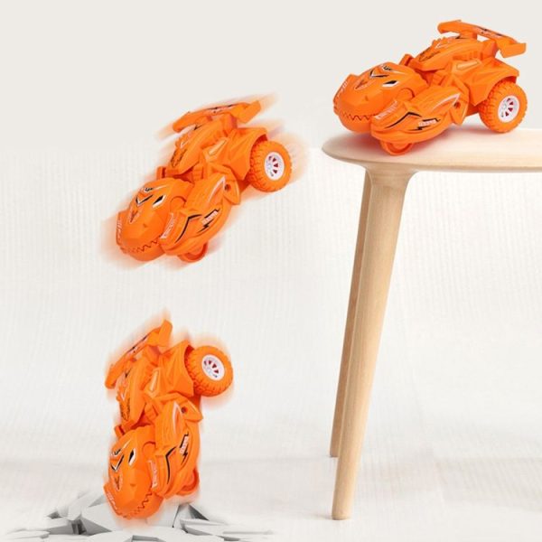 2 PCS Dinosaur Deformation Car Children Inertial Sliding Car Model Toy (Rose Red) - Image 6